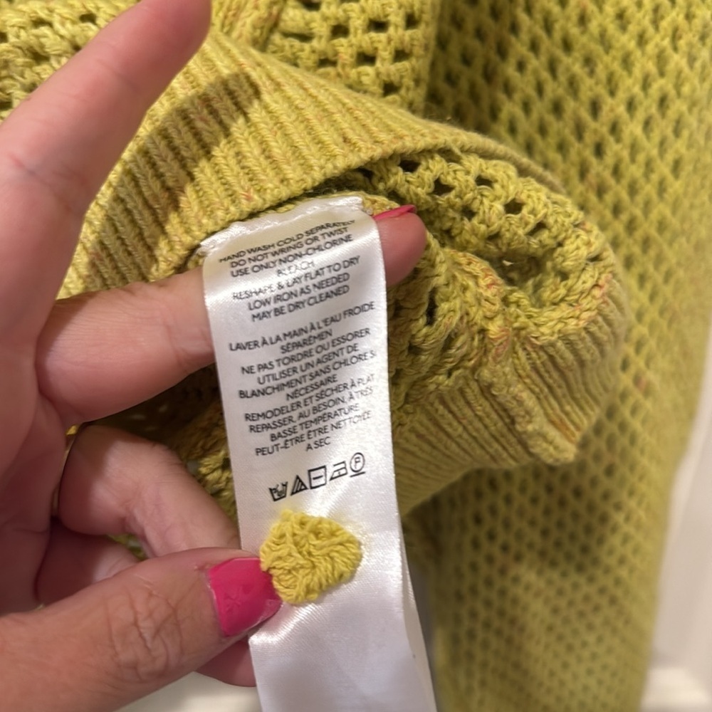 Pilcro yellow open knit sweater, XS - Picture 7 of 10